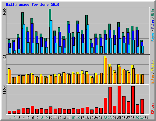 Daily usage for June 2019