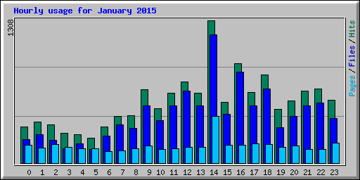 Hourly usage for January 2015