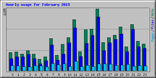 Hourly usage for February 2015