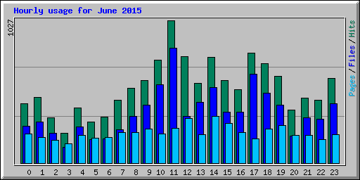 Hourly usage for June 2015