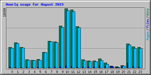 Hourly usage for August 2015
