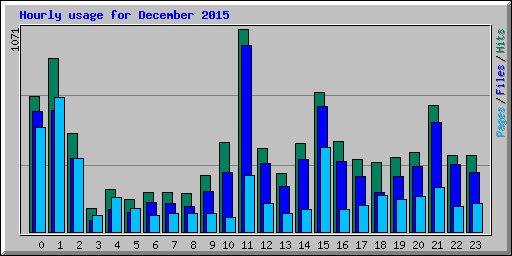 Hourly usage for December 2015