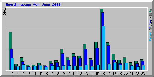 Hourly usage for June 2016