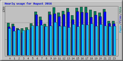 Hourly usage for August 2016