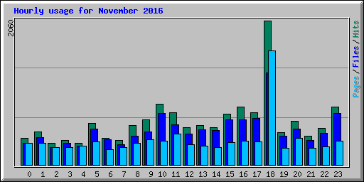 Hourly usage for November 2016