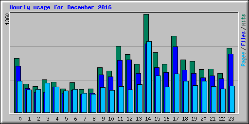 Hourly usage for December 2016