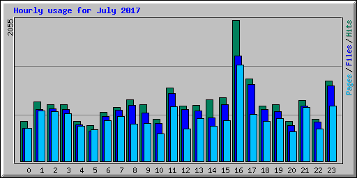Hourly usage for July 2017