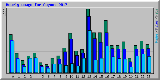 Hourly usage for August 2017