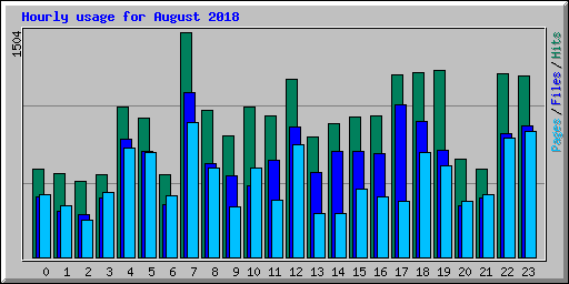 Hourly usage for August 2018