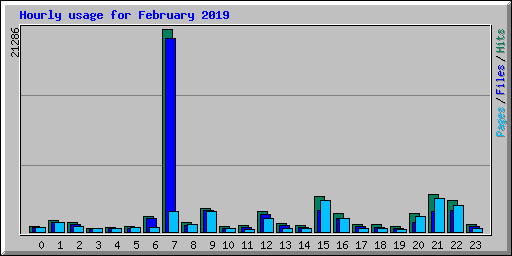 Hourly usage for February 2019
