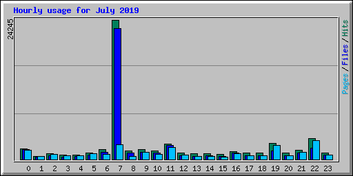 Hourly usage for July 2019