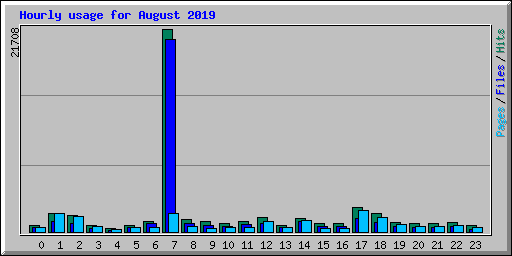 Hourly usage for August 2019