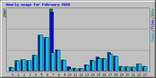 Hourly usage for February 2020