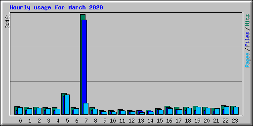 Hourly usage for March 2020