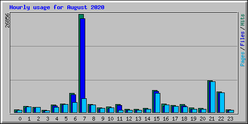 Hourly usage for August 2020