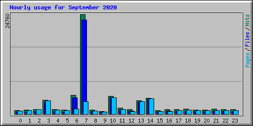 Hourly usage for September 2020