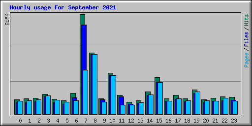 Hourly usage for September 2021