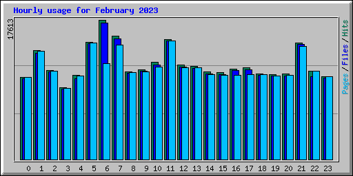 Hourly usage for February 2023